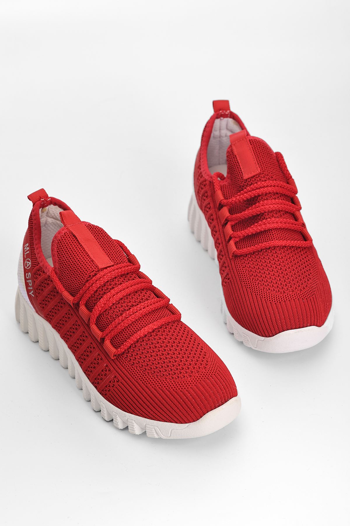 Dogi Bağcık Detaylı Triko Kadın Spor Ayakkabı Kırmızı