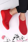 Babs Çelik Örgü Triko Kadın Spor Ayakkabı Kırmızı