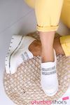 Olivia Taş Detay Lastik Dolgu Topuk Ayakkabı Beyaz