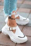 Moscow Dalga Desen Detaylı Beyaz Kadın Ayakkabı