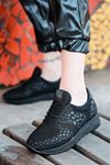 Star Çelik Örgü Triko Kadın Spor Ayakkabı Siyah