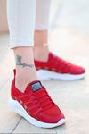 Back Bağcık Detaylı Triko Kırmızı Hologram Kadın Spor Ayakkabı