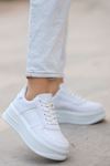 Rms Mat Deri Bağıcıklı Kadın Spor Ayakkabı Beyaz