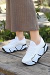 NEW STL Triko Bağcık Detaylı Beyaz Kadın Spor Ayakkabı