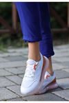 Doga Turuncu Parçalı Hava Taban Detaylı Kadın Spor Ayakkabı Beyaz