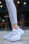 Siles Taş Detaylı Kadın Spor Ayakkabı Beyaz