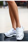 Corlo Lastik Detaylı Fileli Kadın Spor Ayakkabı Beyaz