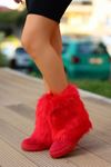 Brenda Kırmızı Gizli Topuk Kadın Çizme