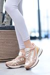 Selawik File Detaylı Bağcıklı Kadın Spor Ayakkabı Taba